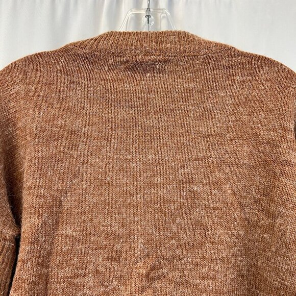 Lumiere Crew Neck Long Tiered Sleeve Sweater Rust/Gray Size Small Pullover - Picture 6 of 9